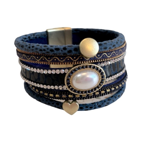 Multi Layered Wrap Cuff Charm Bracelet‎ - Picture 14 of 14